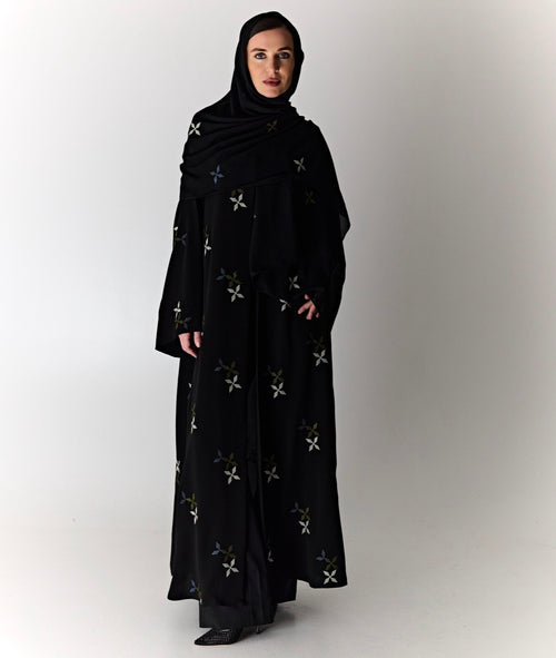 Abaya with semi flower